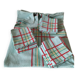 Ensemble nappe et 11 serviettes coton damassé vintage