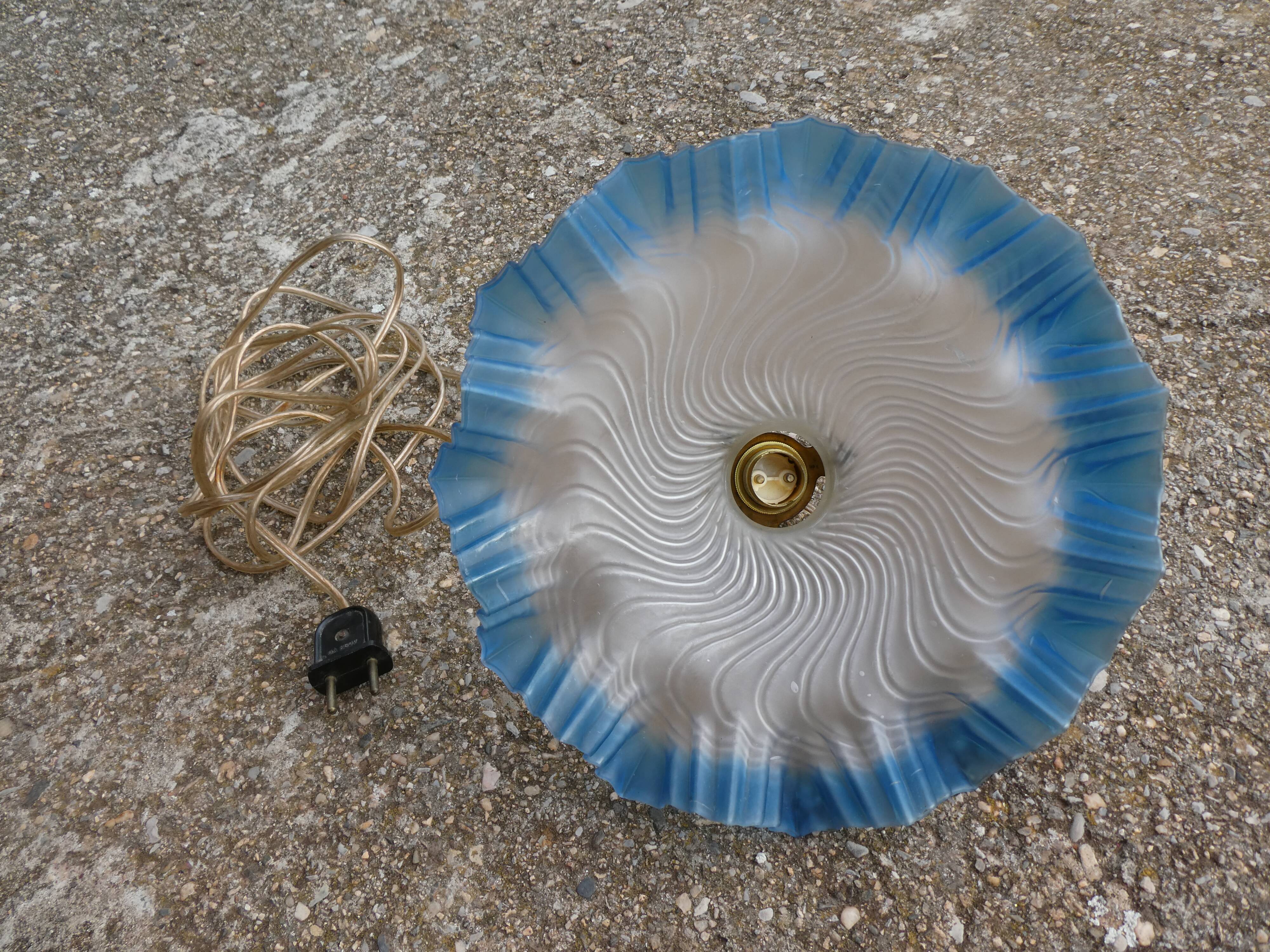 Vintage blue draped glass walkman