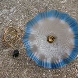 Baladeuse en verre vintage drapée bleu