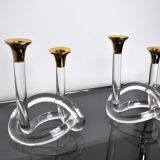 Pair of candle holders Dorothy Thorpe, lucite, 1970