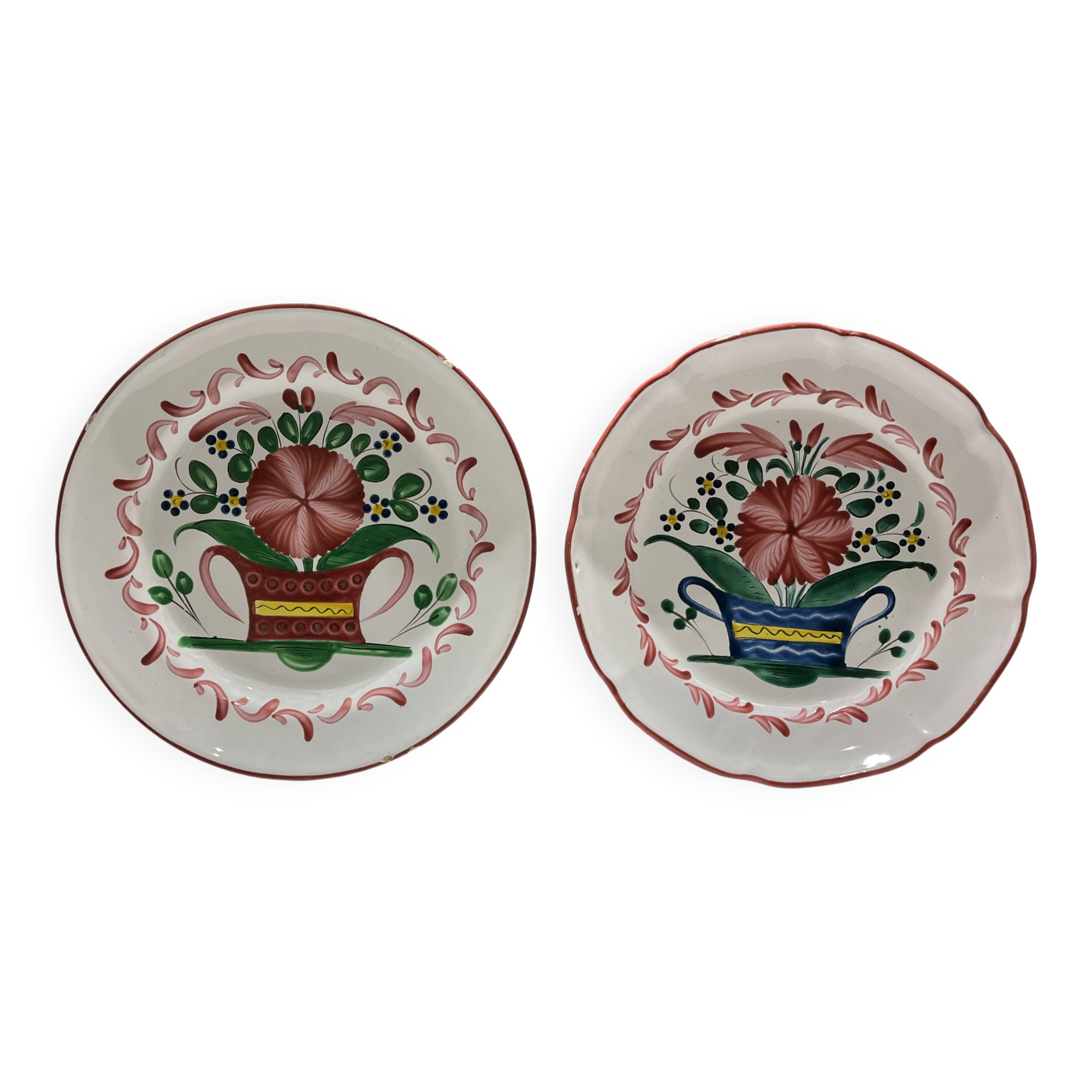 Two very old earthenware plates from the East.