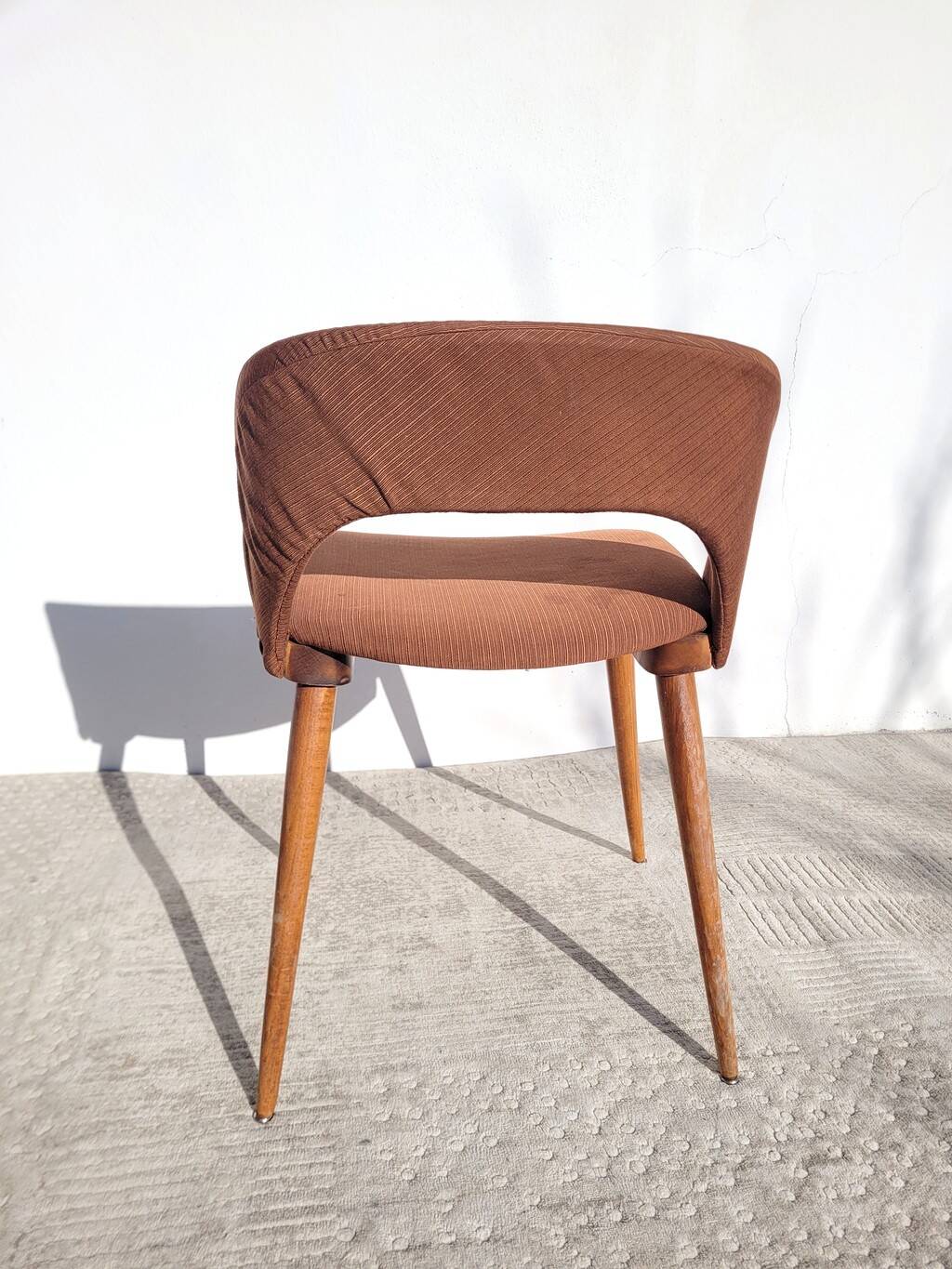 Wood and fabric chair from the 60s/70s.