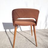 Wood and fabric chair from the 60s/70s.