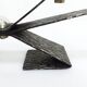 Brutalist modernist chandelier with four peaks in hammered metal 1960-1970