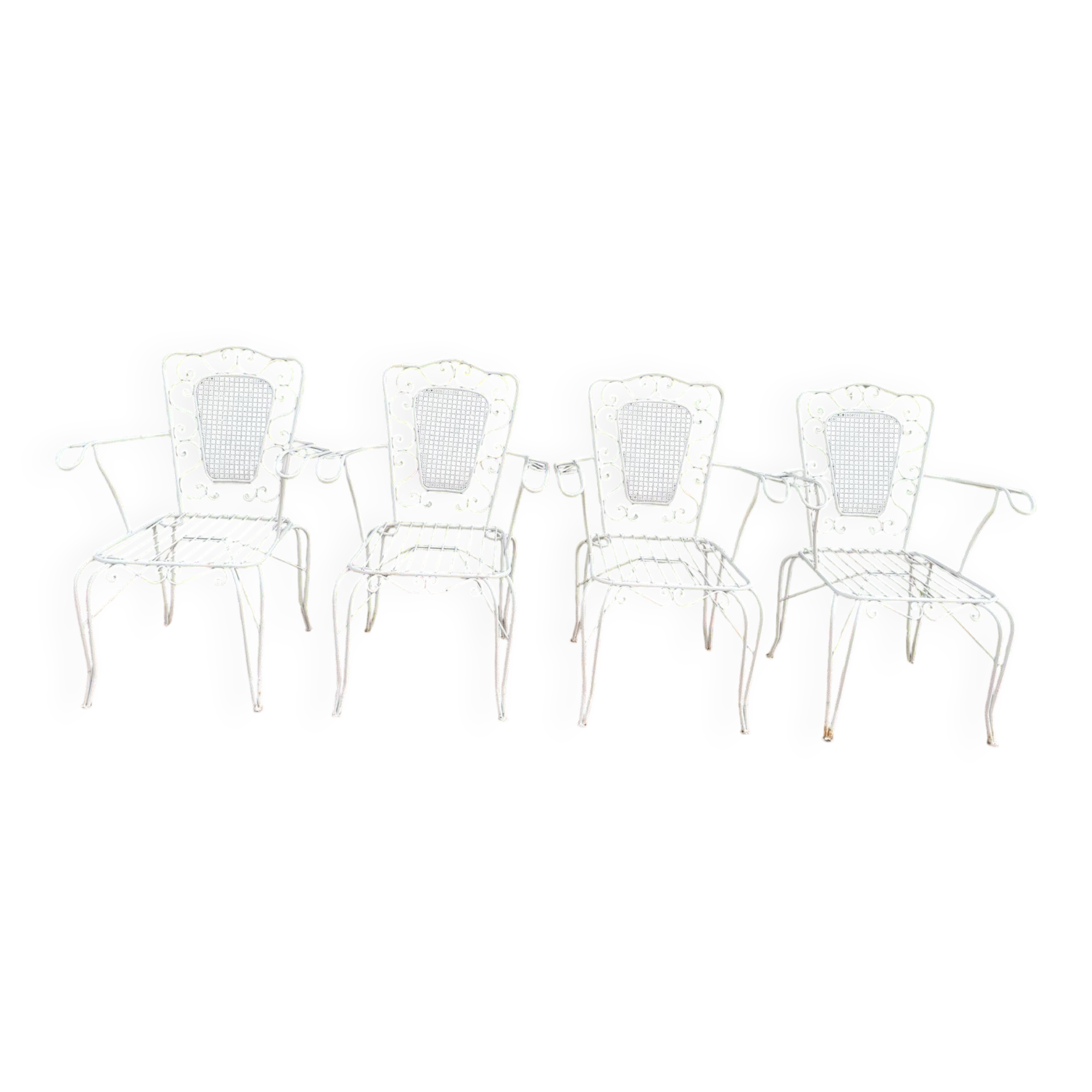4 Provençal wrought iron armchairs from the 60s