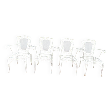 4 fauteuils Provençaux en fer forgé 60’s