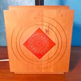 Scandinavian lamp in wood and ceramic, 1970s