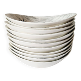 Vintage french 1960s stalins toledo - toledo dessert bowls black olive leaf