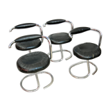 Suite of 4 Cobra chairs by Giotto Stoppino