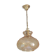 Suspension globe en verre bullé ambré et pailleté /vintage années 60-70