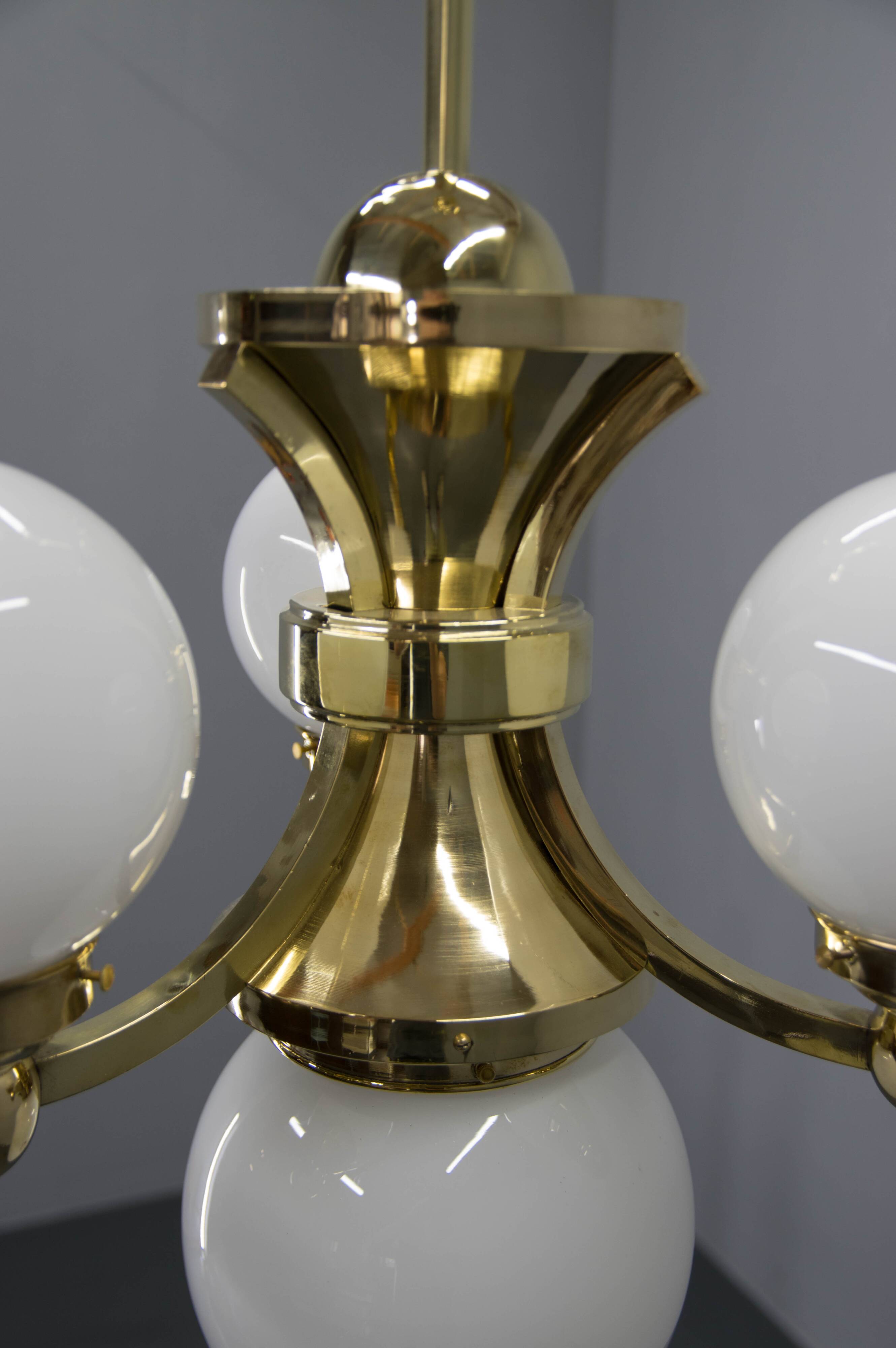 Art Deco Chandelier by Gocar, 1910s, Restored