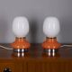 Vintage Italian Glass Table Lamps, 1970s, Set of 2
