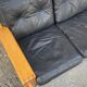 3-seater sofa in oak and leather design Eesko Pajamies for Asko model Bonanza 1970