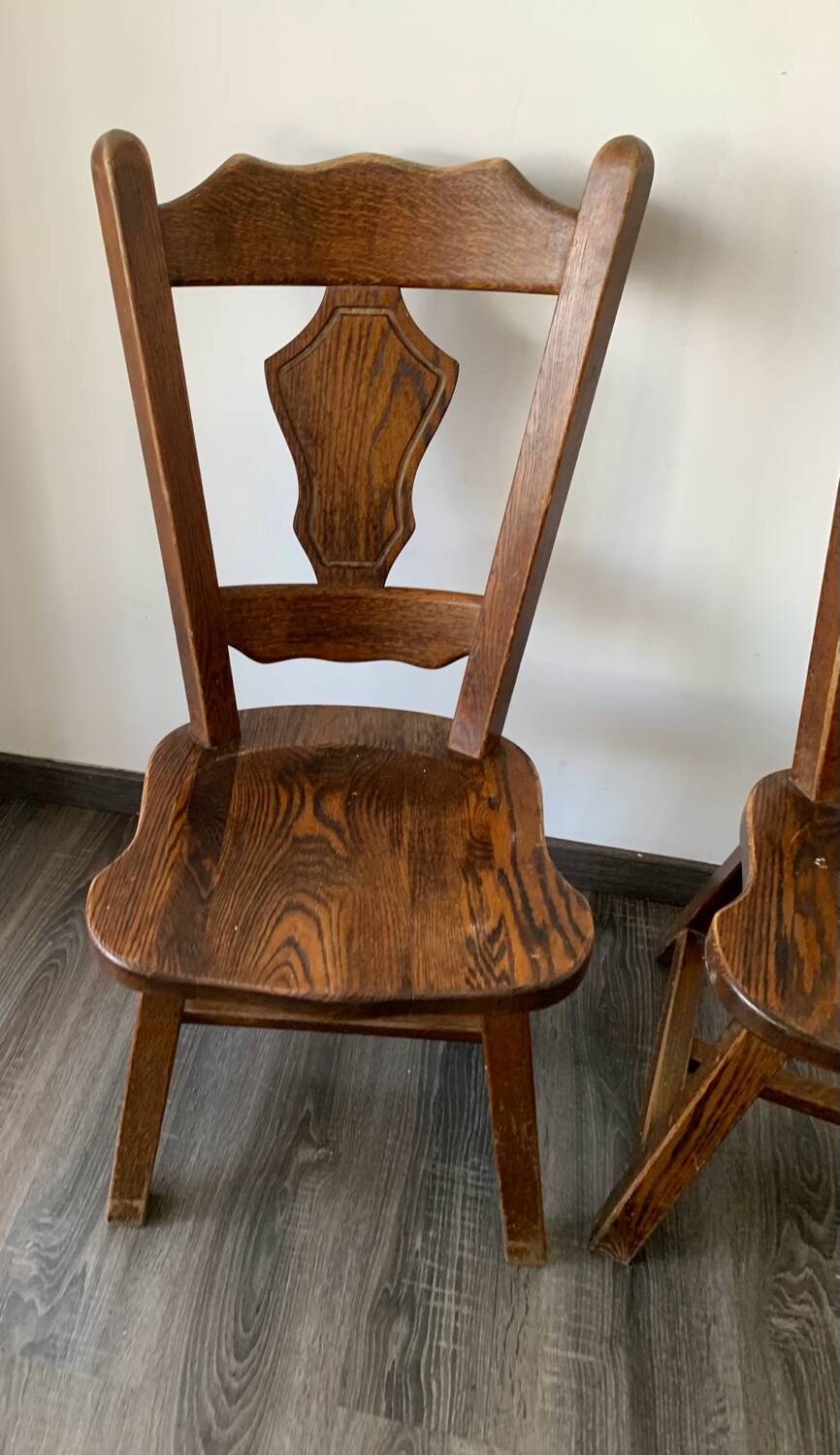 Pair of Brutalist Oak Chairs