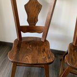 Pair of Brutalist Oak Chairs