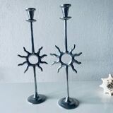 Pair of sun candle holders