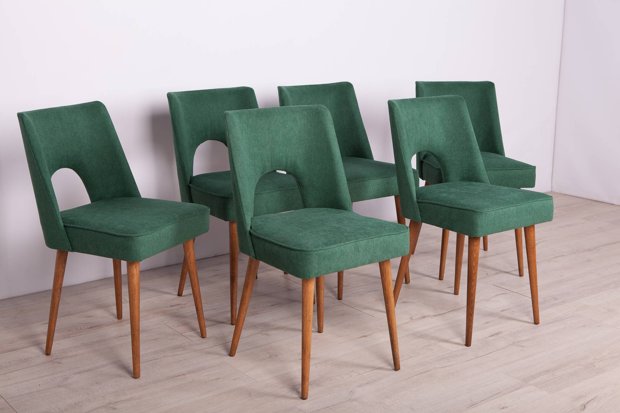 Polish Shell Chairs from Bydgoszcz Furniture Factory, 1960s, Set of 6