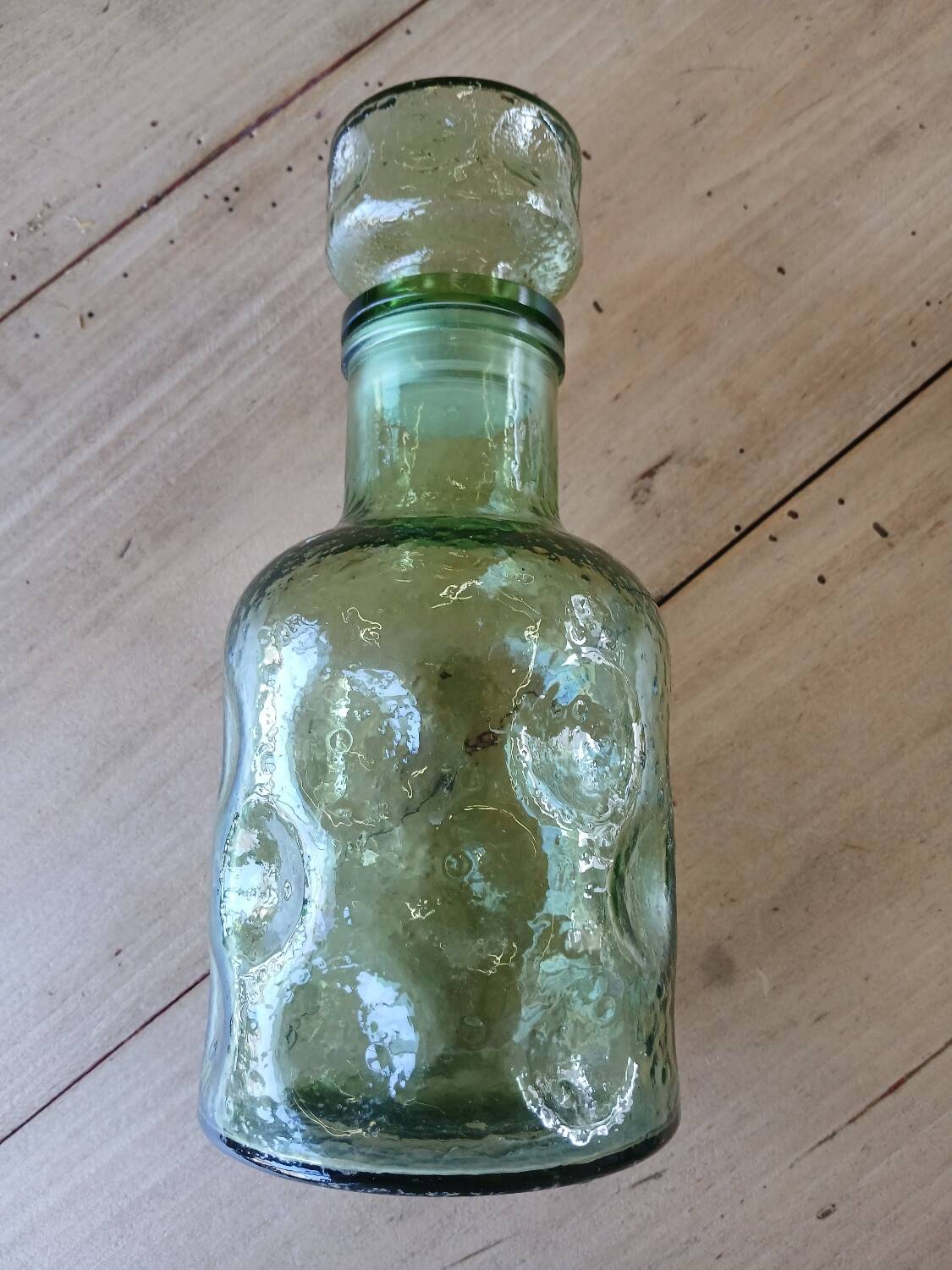 Antique green carafe