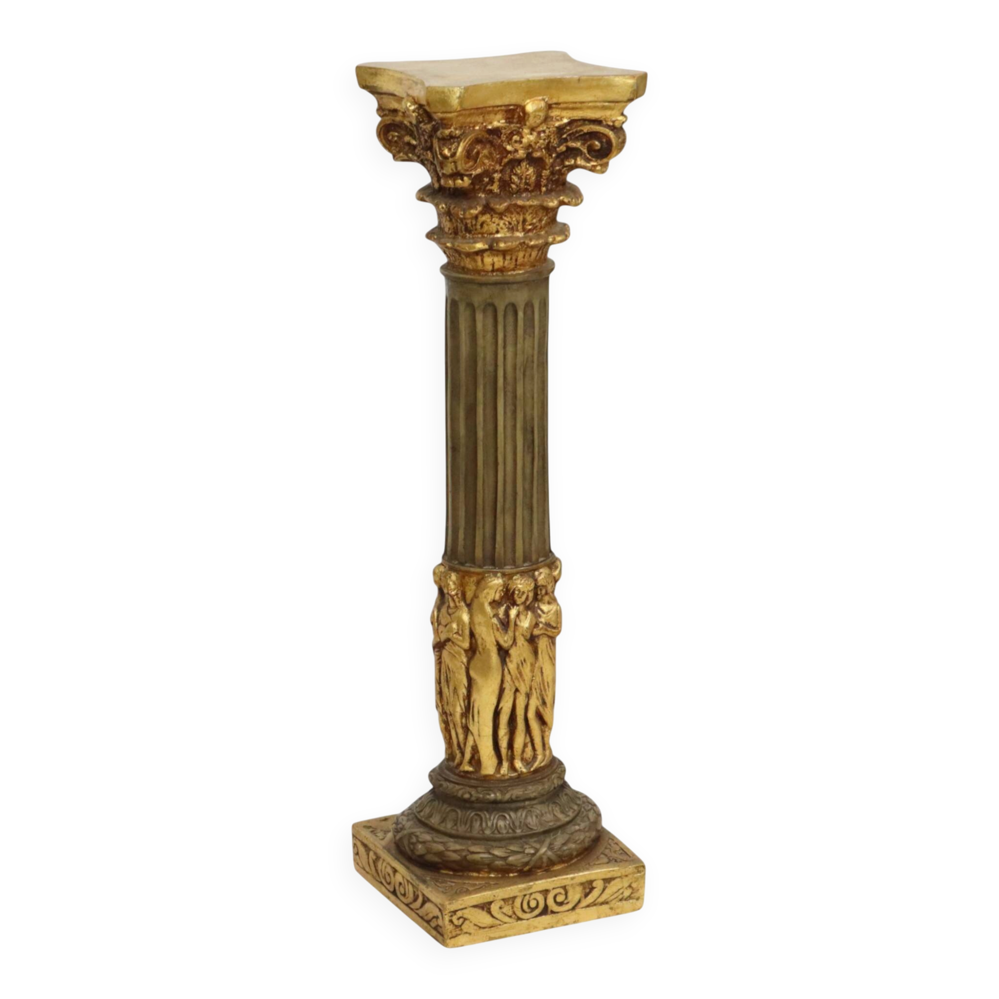 Classical Gold Column Resin Pillar Baroque Style 20th Century