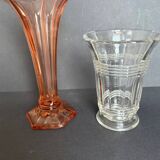 2 Art Deco vases in moulded glass
