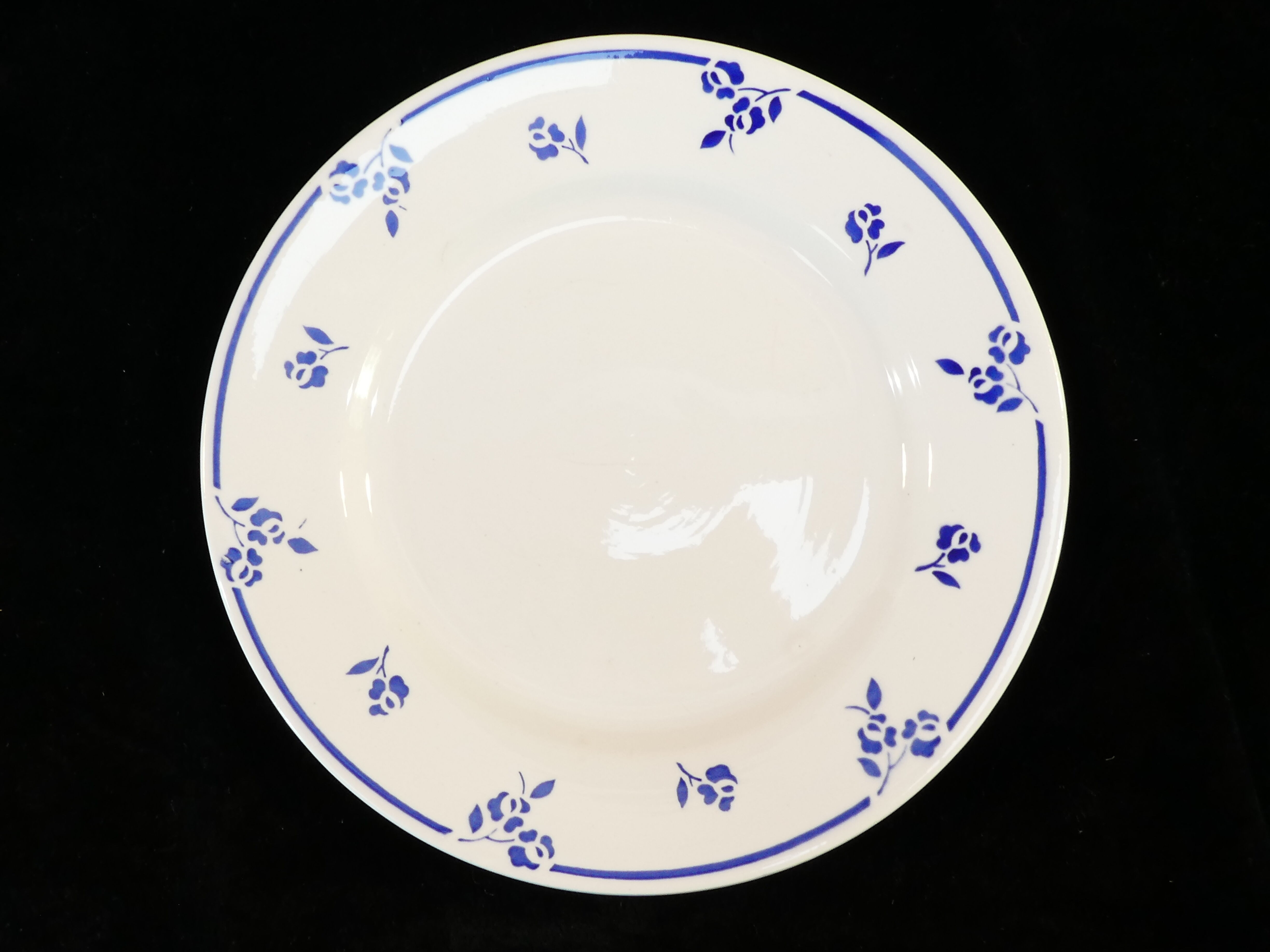 6 assiettes plates en faience de digoin sarreguemines petite fleur bleu
