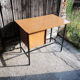 Vintage formica and metal desk with matching chair.