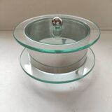 Jewelry box in glass and stainless steel design