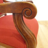 Fauteuil ancien restauré retapissé Louis-Philippe d’époque