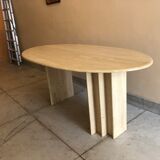 Vintage travertine oval table