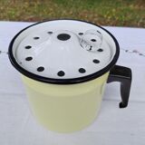 Yellow enamelled milk kettle