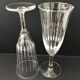 6 chiseled glass champagne flutes