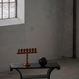 Side table / Low table in Danish Art Deco wood with shelf, 1930s-40s