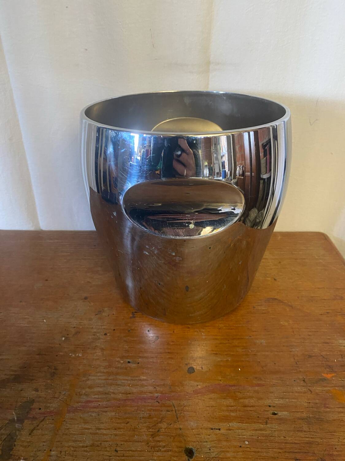 Vintage Alessi Champagne Bucket, Model 872, Polished Stainless Steel, Made in Italy