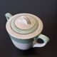 Old mint green sugar bowl from Moulin des Loups, model "Gondé", in good condition.