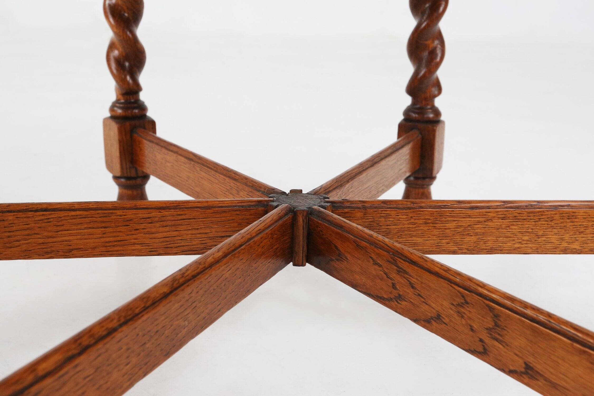 Solid Oak Carved and Turned Side Table, France, ca. 1890