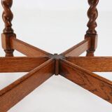 Solid Oak Carved and Turned Side Table, France, ca. 1890