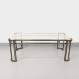 Morex vintage Italian rectangular coffee table in clear glass