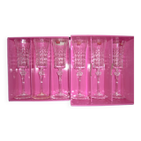 Set of 6 Flutes 15 cl Cristal d'Arques model Lady Diamond