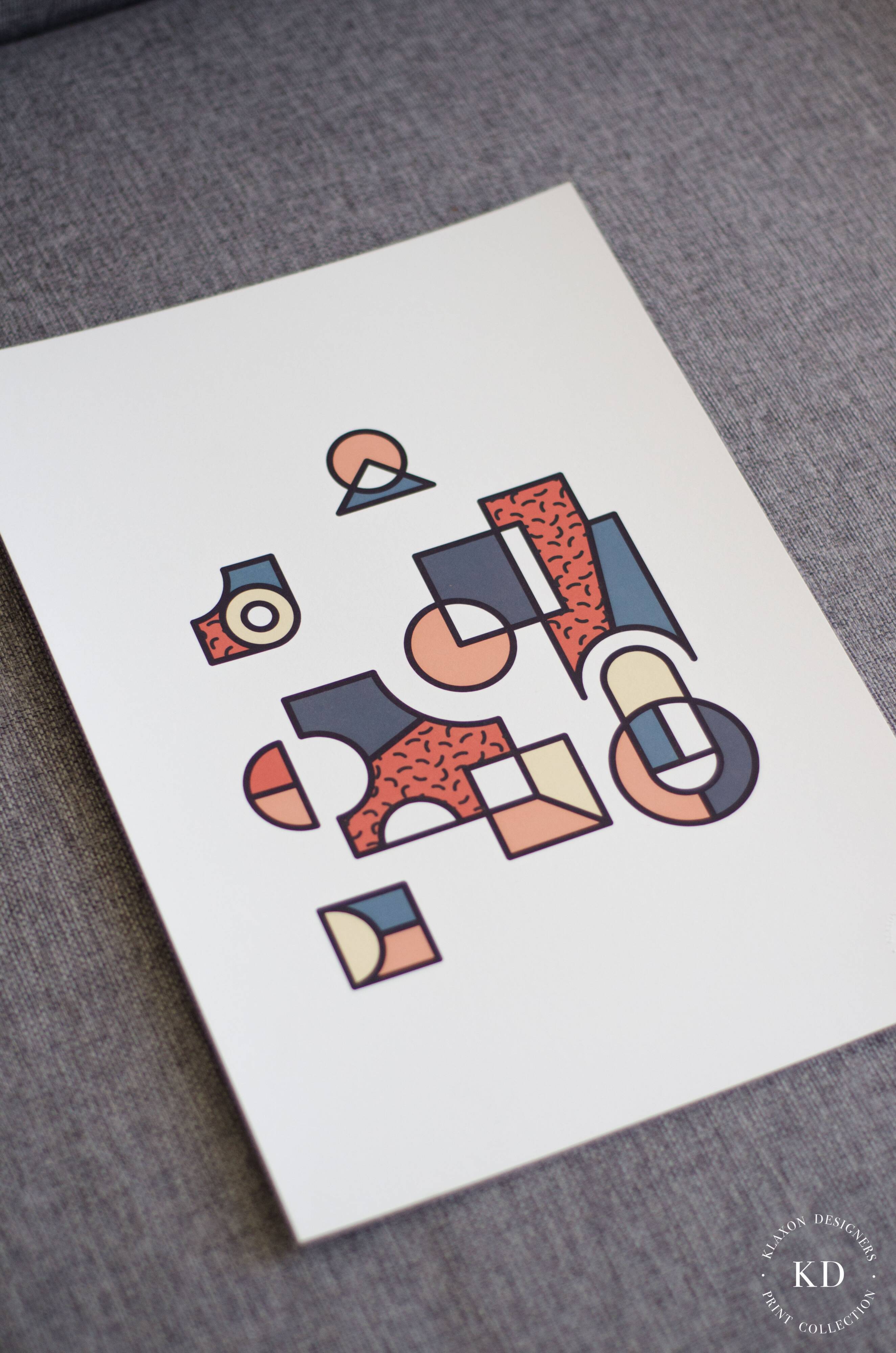 Illustration - Affiche A3 abstraite géométrique graphique colorée numérotée #008