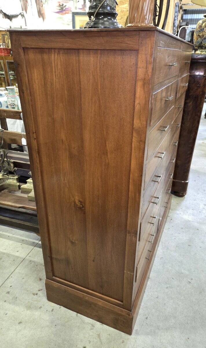 Ancien meuble de métier à tiroirs en chêne massif époque XIXème