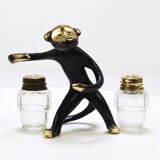 Set of salt and pepper shakers monkey Walter Bosse, Herta Baller, Austria, 1950s