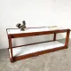 Italian modernist shelf in teak and Carrara marble, 1950s