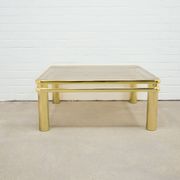 vintage brass coffee table smoked glass