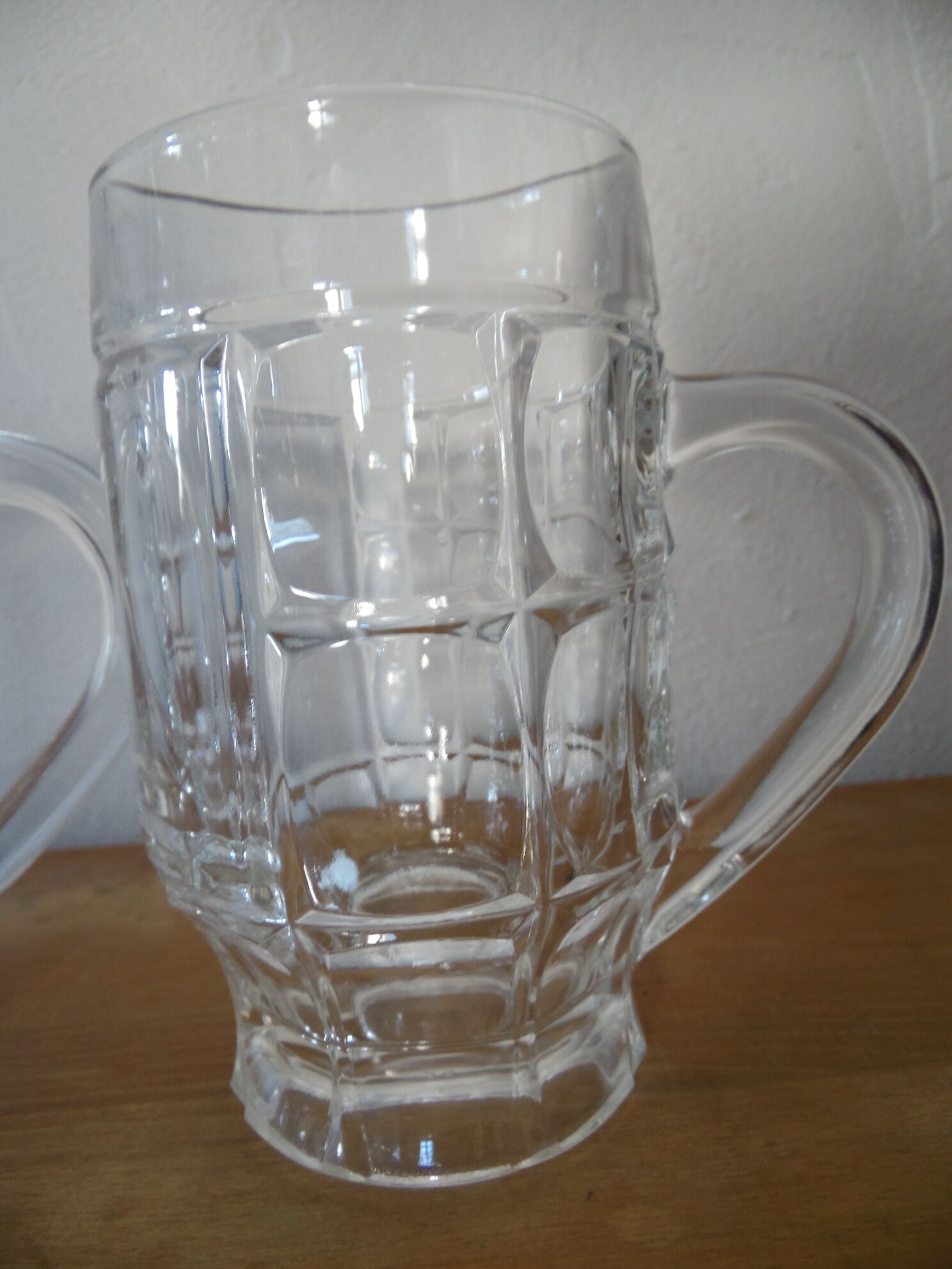 Duo of mugs a beer transparent glass