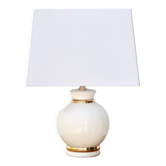 White and gold cracked earthenware lamp, 1970s