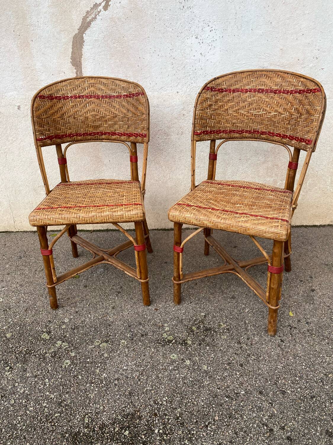 Rattan chair duo