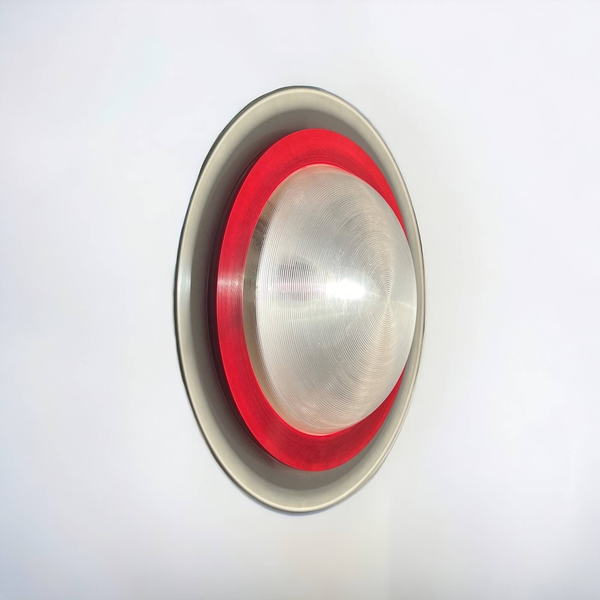 Luci Milano 'Sat 50' Flush Mount Lamp - Futuristic Design New Old Stock 80s