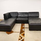 Mid-Century modular sofa in leather by De Sede, Set of 5, 1970s