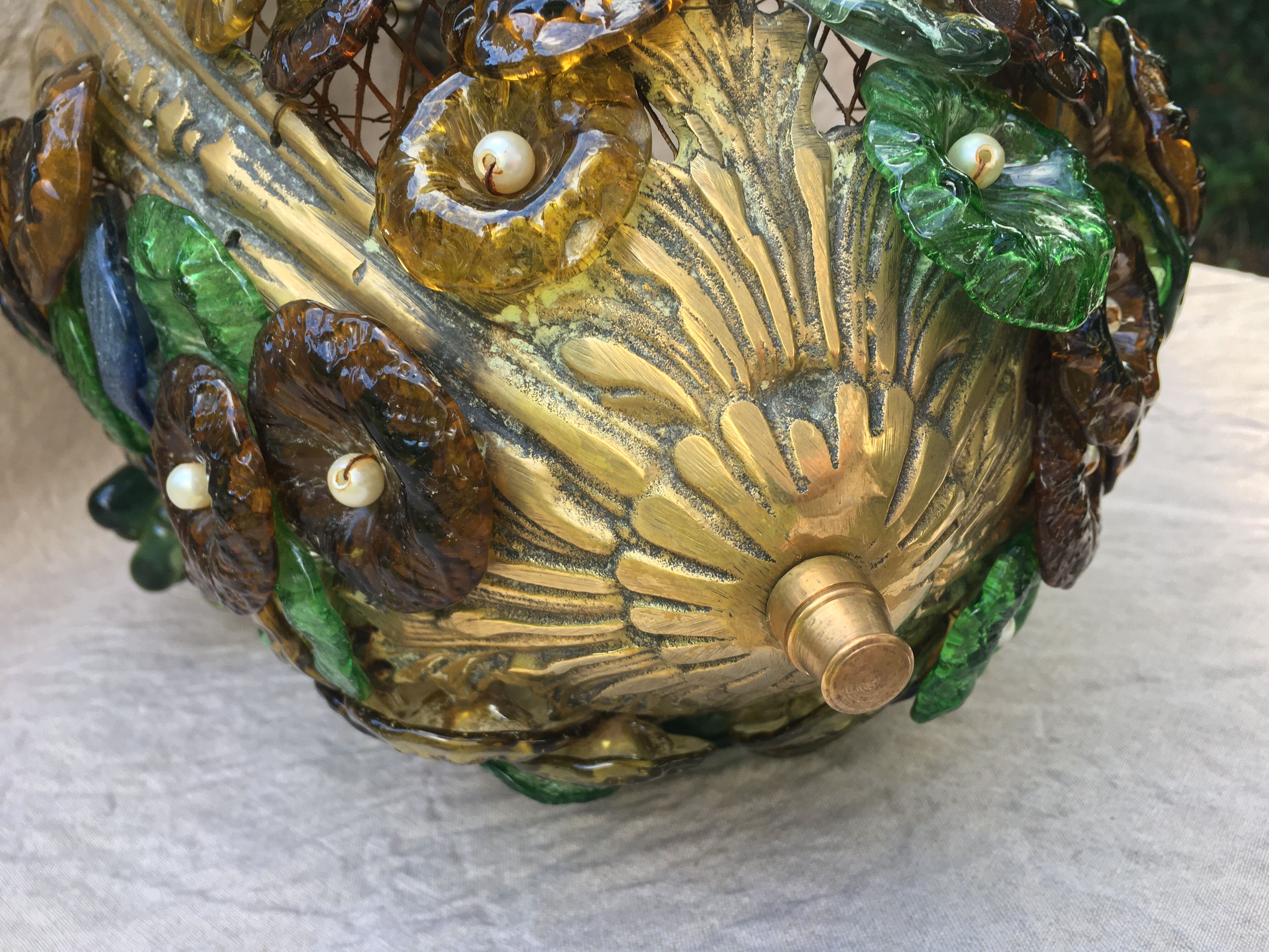 Lustre grappes de raisin Murano