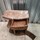 Old bedside table in wood and marble